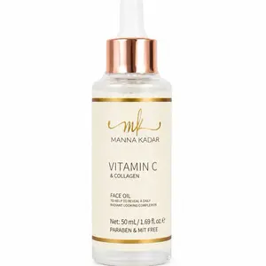 Manna Kadar Vitamin C & Collagen Face Oil - Hydrating, Smooth Anti-Aging Skincare Serum for Skin Repair, Adults