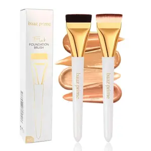 2 PCS Flat Foundation Brush for Liquid Makeup, Spatula Makeup Brush, Premium Thin Face Makeup Brush for Cream Blending