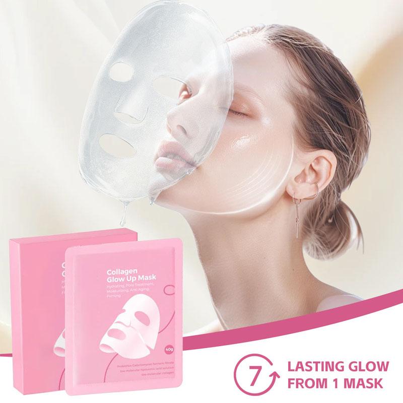 Quasi Collagen Glow Up Mask 2.0 - Firming & Hydrating Face Mask for Wrinkle Reduction & Pore Minimization - Achieve Glass Skin in 2 Hours