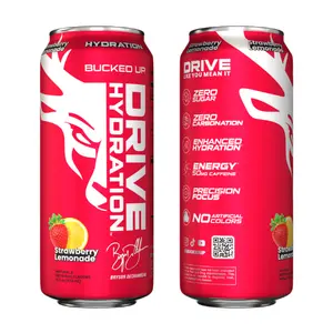 Bucked Up DRIVE Hydration Drink for Athletic Performance, Focus, and Energy - One Case [Twelve 16-ounce Cans)
