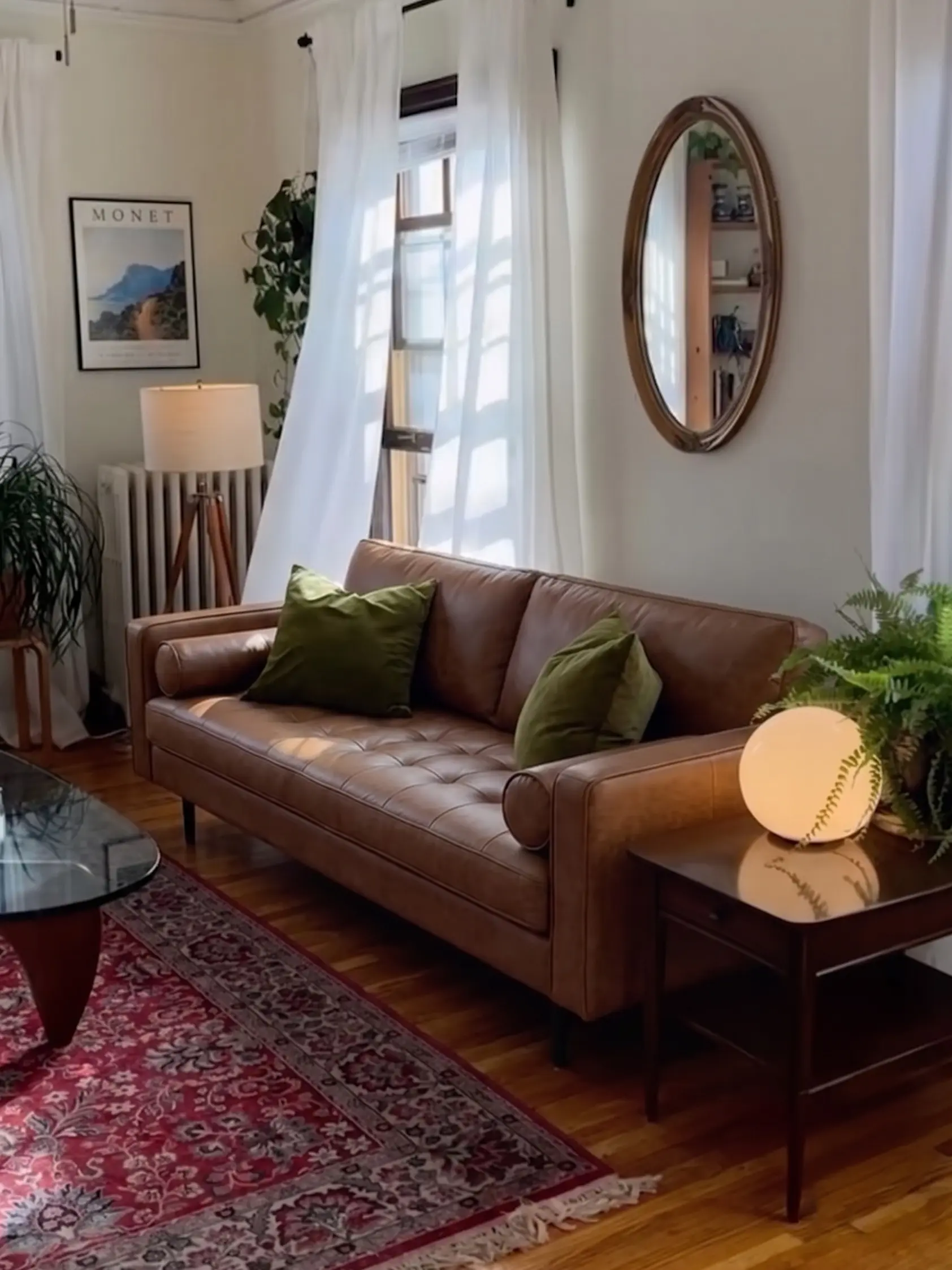 80 Inch Brown Faux Leather Sofa Solid Wood Frame Tufted 3 Seater Couch
