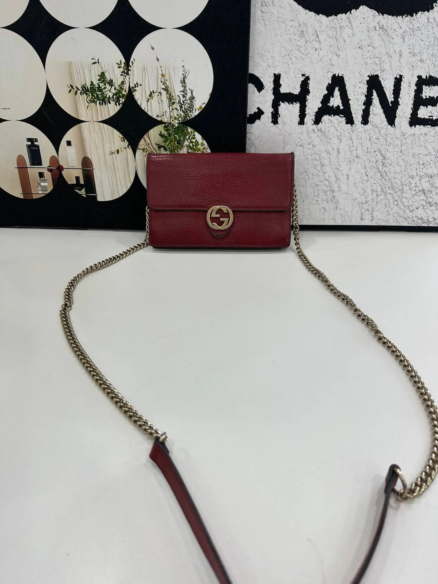 Pre-owned Gucci Accordion WOC Chain Bag C0011