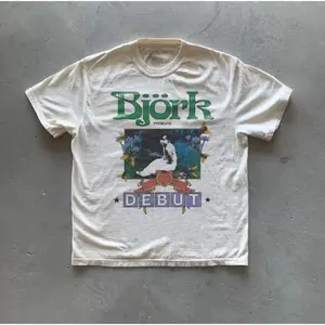 Y2k Bjork Debut T-Shirt, Vintage Graphic Tees Gothic Grunge Y2k Emo Scene Amity Affliction Style Clothes Men Women Streetwear