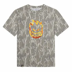 Fire Outline Graphic Camo Tee | Y2K Skate Streetwear Casual Summer T-Shirt