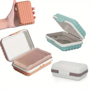 Soap Box with Lid, 1 Count Portable Soap Dish, Soap Bar Holder, Soap Saver, Soap Storage Box for Home Bathroom & Travel