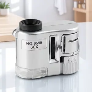 Portable LED Magnifying Glass Mini Microscope for Jewelry Coin Stamp Detection Optical Lens Set