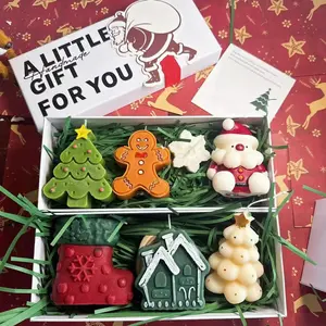 Christmas Scented Candle Set, Creative Handmade Memorial Candles, Christmas Tree Deer Shape Aromatherapy Gift Box, Perfect Holiday Gift, Home Fragrance Decor, Candle Pack