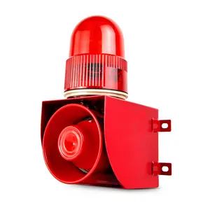 SLA-01 Industrial Alarm Siren Waterproof 120dB Horn Siren Speaker with LED Strobe Light 25W Alarm System for Factories, Docks, Shipyards and Warehouses