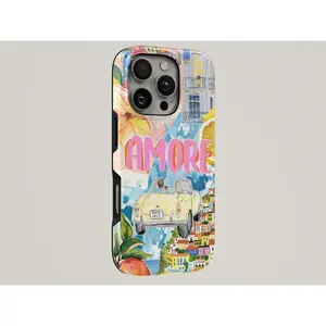 Italian Quote Phone Case Amore TOUGH Cover for iPhone 17 Pro Max, 16e, 15, 14, 13 & Samsung S26 Ultra, S25 FE, A57, A56, Pixel 10, 9A