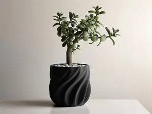 Modern Ribbed Flower Pot - Minimalist Vase for Indoor Plants, Succulents & Home Decor - Ideal for Indoor & Outdoor Use