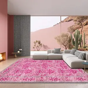 Velvet soft and comfortable patterned printed carpet, suitable for multiple scenarios, available in various sizes, soft and non-shedding, Boho Floral Rug, Decorative Area Rug
