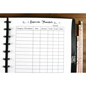 Expense Tracker Inserts for Discbound Planners, Fits with Circa Letter, Arc by Staples, TUL, Letter Size (8.5'' x 11''), (Planner sold separately), Budget Planner