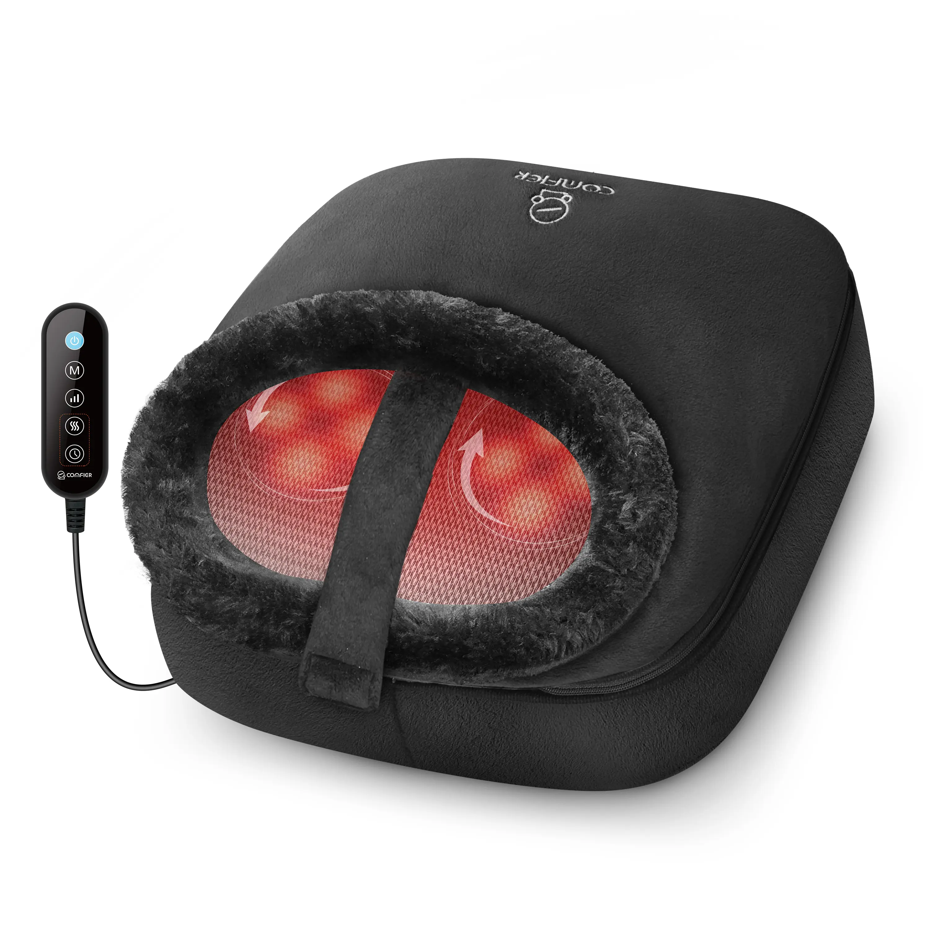 COMFIER 2026 Father's Day Gift for Dad, Men, Shiatsu Foot Massager with Heat,2-in-1 Foot & Back Massager, Feet Massager Machine for Plantar Fasciitis, Neuropathy, Foot Heater, Electric Foot Warmer Black Lightweight, Relaxing, Self-care