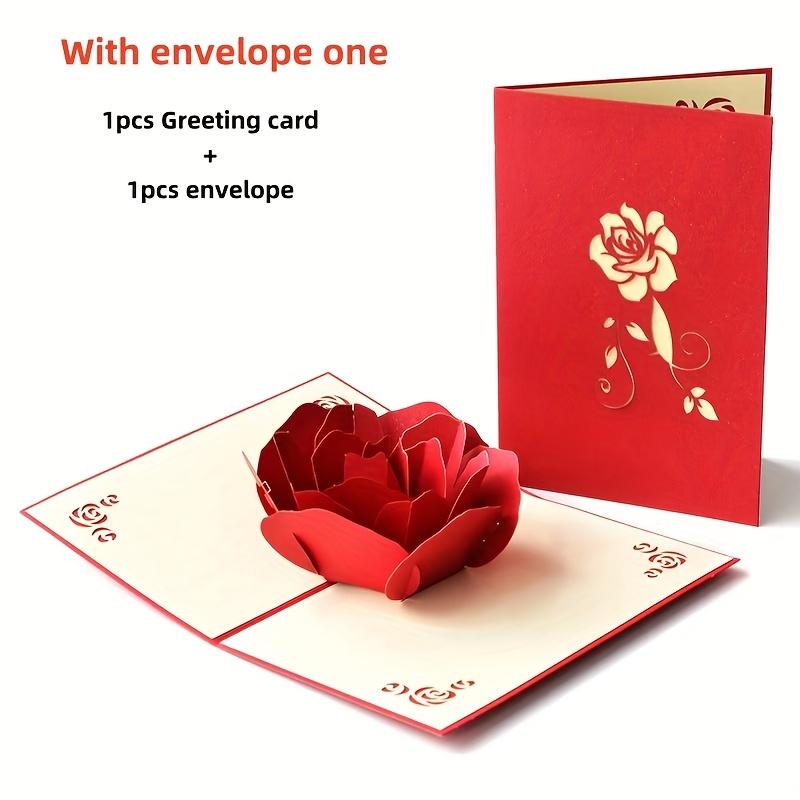 3D Pop-Up Rose Happy Birthday Card with Envelope Custom Message Card - Greeting Card for Teens Boys & Girls | Perfect for Anniversaries, Mother’s Day, Weddings & Valentine’s Day