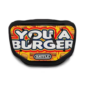 Battle "You a Burger" Football Back Plate for Adults High-Impact Foam Curved Design Universal Fit with Strong Straps