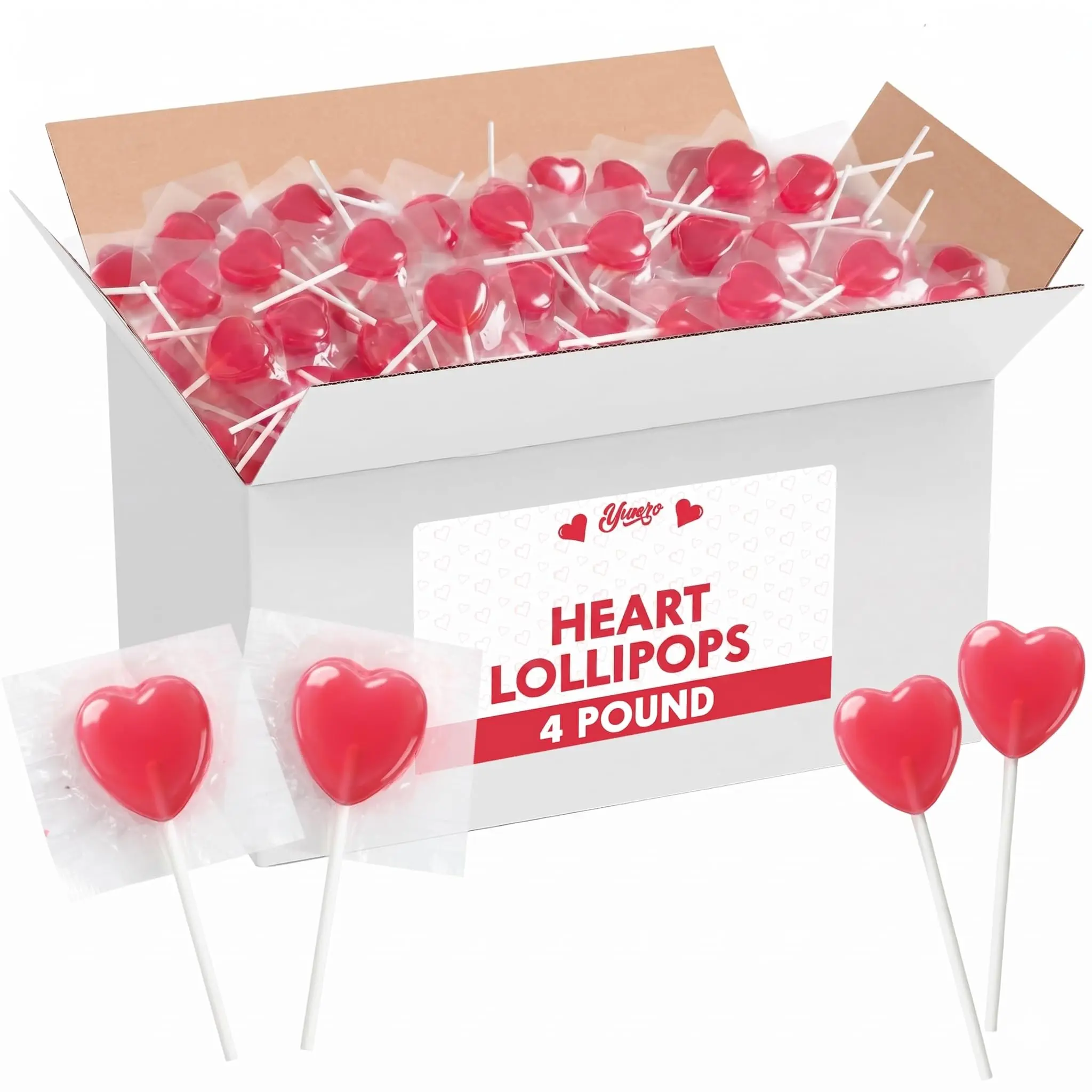 Heart Shaped Lollipops Bulk  Valentines day candy Individually Wrapped Candy, Valentine's Day, Classroom Treats, School Parties & Party Favors