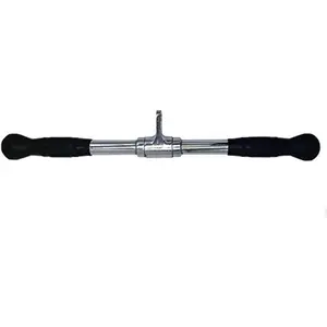 Lat Cable Machine Attachment Curl Pulldown Revolving Bar, Multi-Exerciser Solid Steel Tricep Press Down Bar with Rubber Handgrips & Revolving Hanger