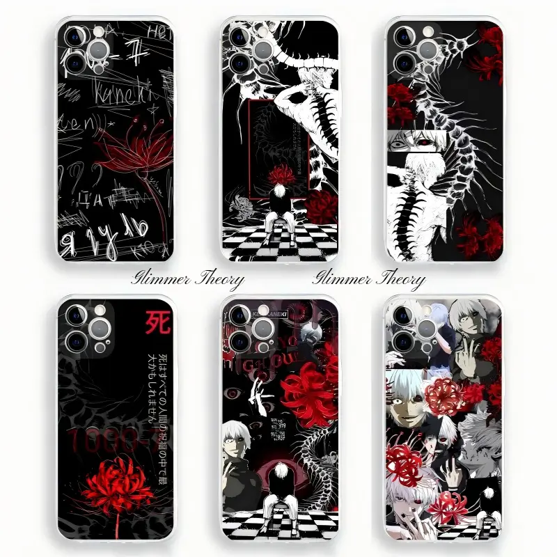 Hot Anime Tokyo Ghoul Kaneki Ken Transparent Phone Cases For iPhone 17 Promax Pro Air 16 Plus 15 14 13 12 11 Unique Artistic Shockproof Protective Cover Gift For Birthday Christmas Halloween