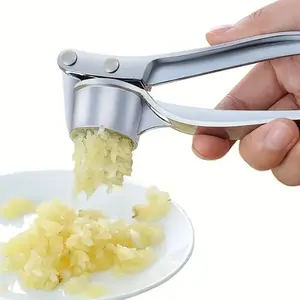 Stainless Steel Garlic Press, Manual Garlic Press with Handle, Kitchen Accessories, Durable Ginger Press for Kitchen, Household Essentials kitchenware