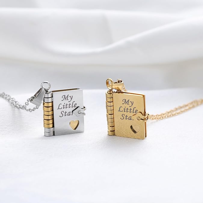 Book Necklace For Mom Mother's Day,Birthday,Memorial Gifts Love Jewelry A Letter for Mom,Mother's Day Gift,Best Gift for Mom,Gift for Mother's Day
