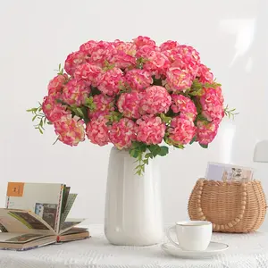 4PCS Faux Hydrangea Fake Flower Bridesmaid Bouquet for Wedding Party Home Decoration