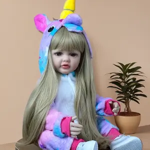 HATOY  55cm/22 In Reborn Doll With Blonde Long Hair, Full Silicone Body Lifelike Realistic Princess Doll