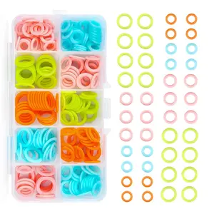 240 count Knitting Markers Rings,Knitting Stitch Marker, O-Rings with Storage Box, Plastic Knitting Ring Crochet Locking Stitch Ring (S/M/L) Random Colors (4 Colors/240Pcs)