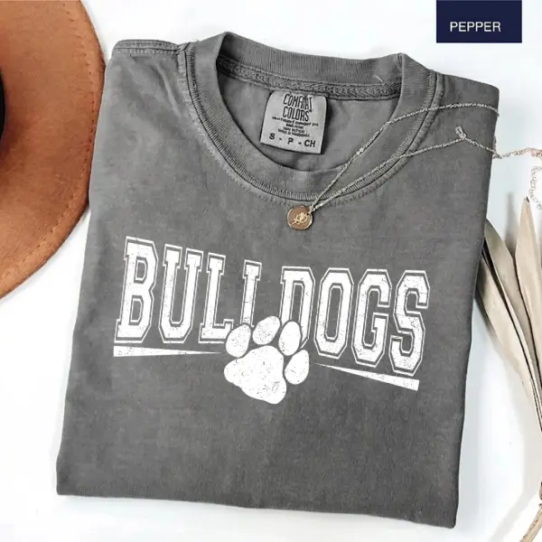 Comfort Colors Bulldogs Game Day T-Shirt, Vintage Mascot Football Tee, Retro School Spirit Graphic Shirt