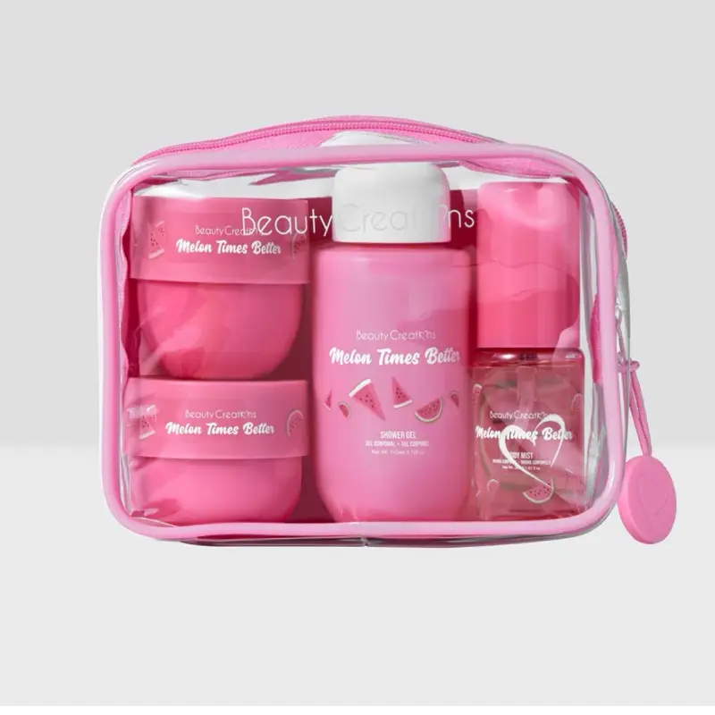 Beauty Creations Sweet Dose Watermelon Skincare Set with Travel Case and Moisturizing Cream