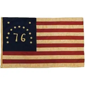 Founding Fathers Flags - 76 Bennington Vintage Flag 3x5ft Oxford Polyester Embroidered Flag Durable Fade Resistant Outdoor Display for House Yard Porch Wall Patriotic Decor