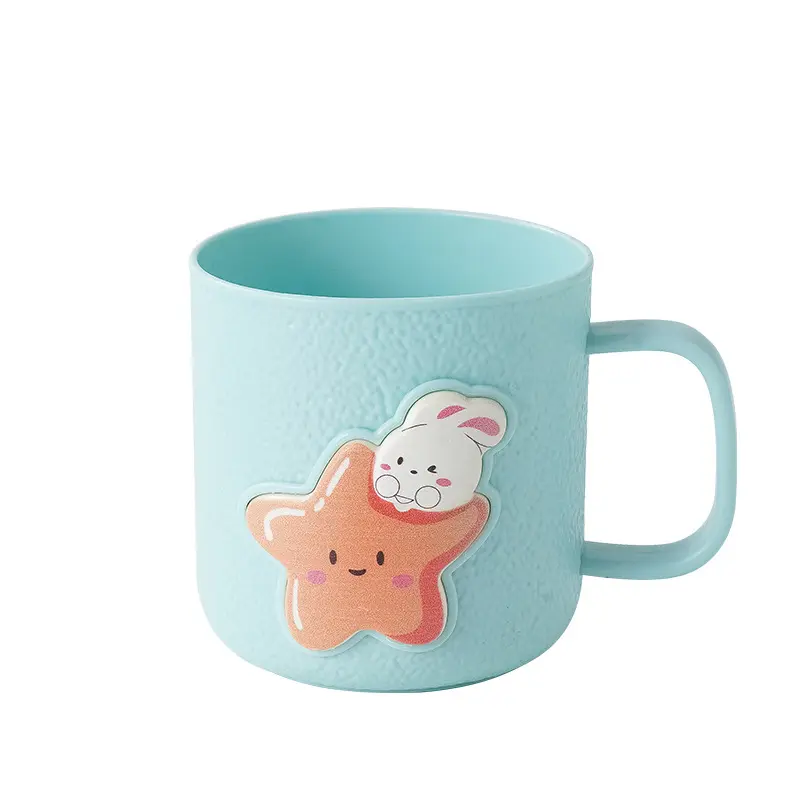 Cartoon Rabbit Star Children's Toothbrush Cup Household Dental Cylinder With Handle Adult Thickened Large Capacity Mouthwash Cup Light Tumbler