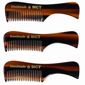 GBS Mustache Beard Eyebrow Styling Mini Combs Travel Pocket Size Tortoise Shell 3 Pack Handmade Fine-Toothed Comb for Hair Beard and Mustache Care