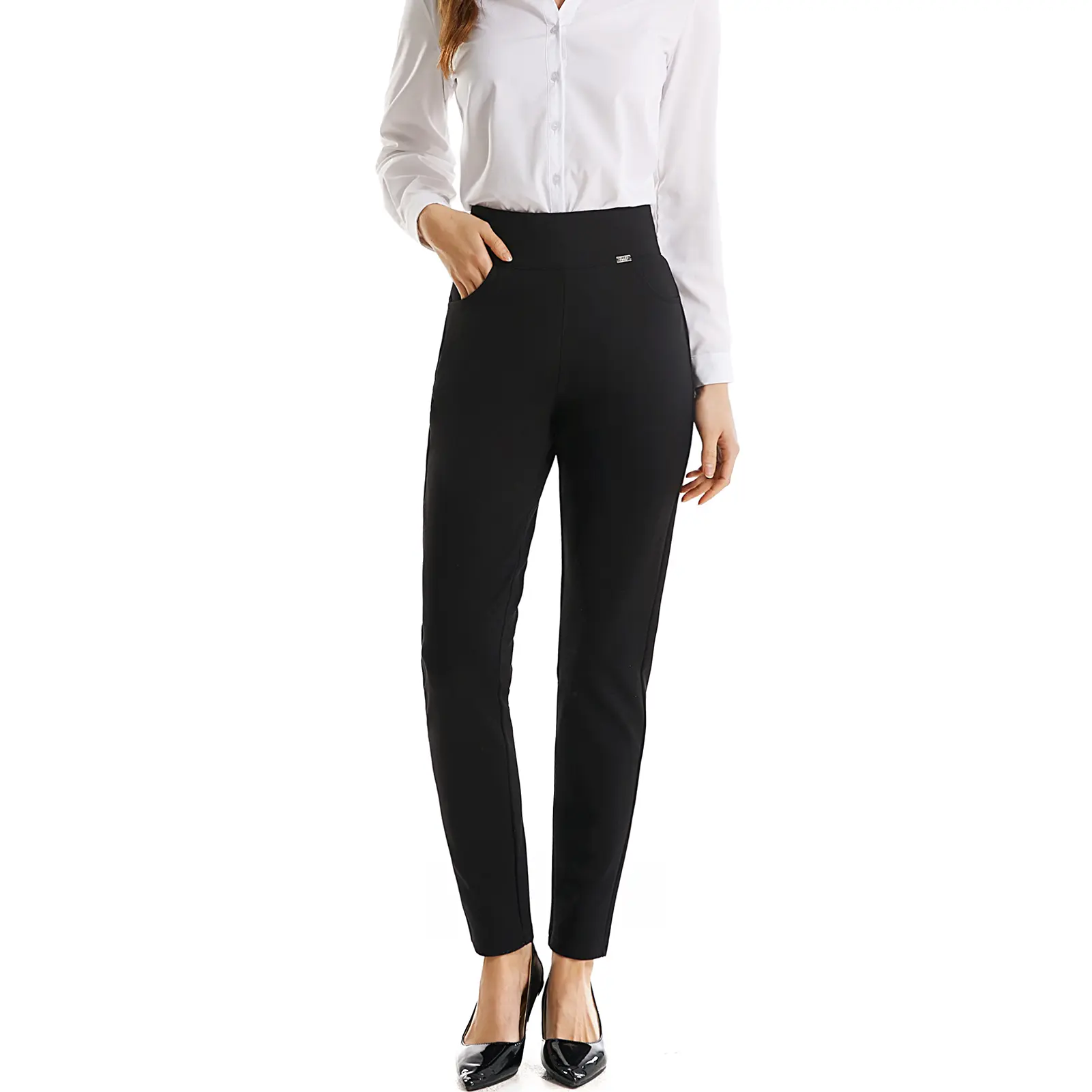 Women's Dress pants Comfort Stretch Skinny High Waist Pull on Pants