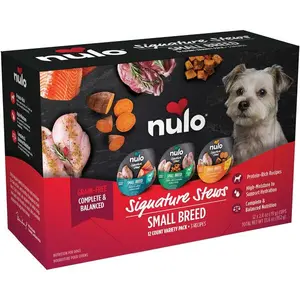 Nulo Signature Stews Variety Pack: Small Breed Wet Dog Food, 2.8 oz, Pack of 12