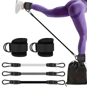 Resistance Bands, 5-Pack Ankle Band Set for Leg and Hip Training –  TPE Material Band for Women Men, with Comfortable Grip, Ideal for Home Workouts, Exercise Equipment,Yoga Gym Fitness, Adjustable