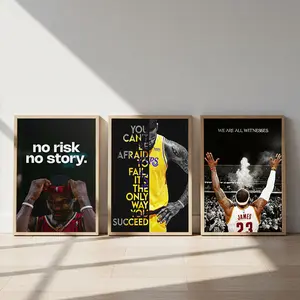 LeBron James Motivational Poster, Basketball Inspirational Wall Art, King James Quote Motivation Prints Gift For Fan Decor - UNFRAMED
