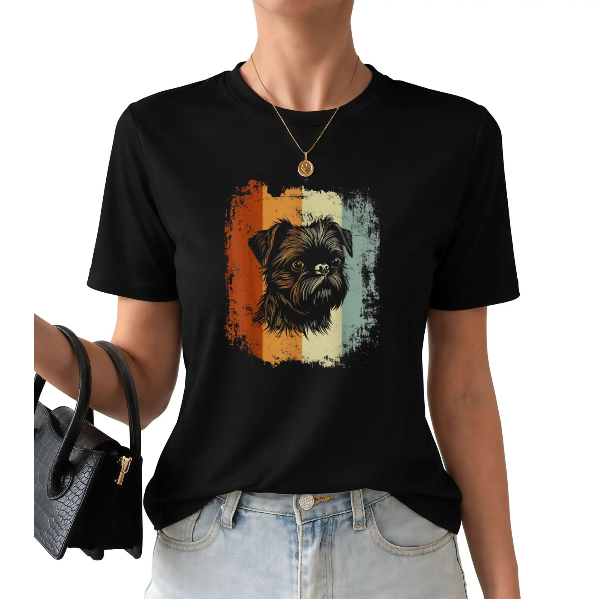 Retro Style Brussels Griffon Dog T-Shirt