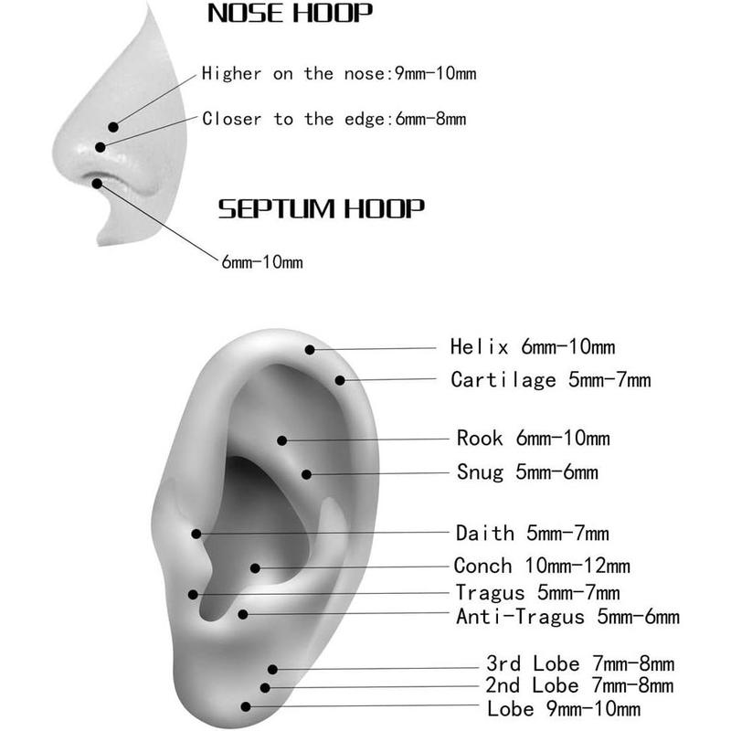 Double Open Stack CZ Nose Ring Hoop 316L Surgical Steel Helix Rook Conch Cartilage Daith Tragus Earrings Hinged Segment Nostril Piercing Septum Clicker 20G 18G 16G Lip Ring