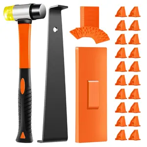 Laminate Flooring Tools, 63-Piece Wood Flooring Installation Kit with 60 Flooring Spacers,Tapping Block, Pull Bar, Rubber Mallet