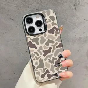 Camo Pattern Shockproof Phone Case for iPhone 17 Pro Max Phone Case 17 Air 16 E 15 Plus 14 13 12 11 X XS XR 7 8 Plus Samsung Protecitved Cover Affordable Anti-Fall Vintage Premium Sitka Camouflage anti-fall retrolens with high protection Casing Smartphone