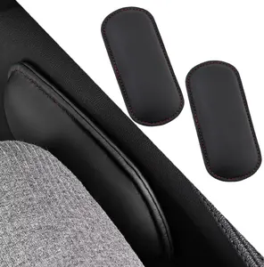 2PCS Car Knee Cushion Pad, Leather Memory Foam Vehicle Door Armrest Pillow for Leg Elbow, Comfort Auto Interior Center Console Thigh Support Mat Accessories, Universal for Most Cars