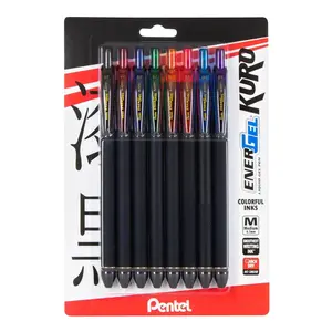 EnerGel Kuro Liquid Gel Pen, (0.7mm) Medium line, Assorted Ink - 8 pk