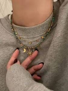 Meillard Vintage Beaded Necklace 2026 New Design, High-End Women's Clavicle Chain, 1pc/2pc Layered Necklaces, Sweater Chains, Charm necklaces, Daily Wear Necklace