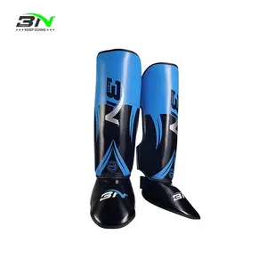 BN Leg Pads Custom Logo PU Leather Martial Arts Shin Pads Boxing Shin Instep Guards Training Shin Guards