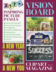 Inspiring Picture Panels Vision Board, Scrapbooking, Collage Cut Out, Create Your Path, Volume 4, 277+ Ideas to Explore: Vision Board Clipart Magazine ... Women, Men, Dreamers, Personal Growth Ideas