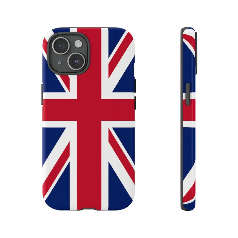 I LOVE MY CUNTRY | Union Jack Phone Case | Tough Case | British flag stylish phone case for iPhone 17 Pro Max 16 15 14 13 12 11 Plus Perfect Gift for Women Men. Britpop Grunge Aesthetic Tough Armor Cover