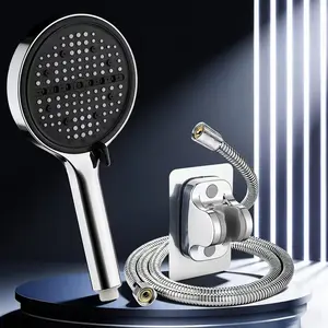 High-Pressure Handheld Shower Spray Gun Set, Handheld Showerhead, 3-Piece Bathroom Kit with 150cm Hose & Non-Drilling Bracket, Multi-Functional Water-Saving Modes, Handheld Shower Heads