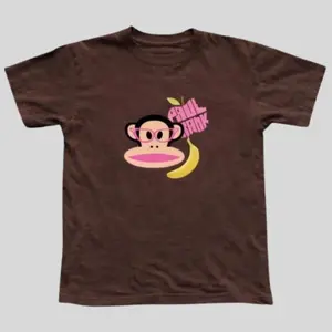 Paul Frank Brown Monkey Banana Dark Chocolate Shirt, Vintage Y2K Cartoon Graphic Tee, 2000s