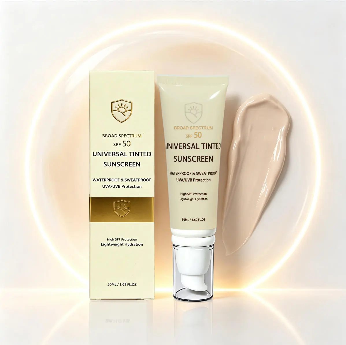 Daily Tinted Fluid Facial Sunscreen SPF 50 - Broad Spectrum Moisturizer Sun Protection, Even Skin Tone, Radiant Complexion, Youth-Enhancing Beauty Product, Beauty Products, Face, Radiant Skin, Tinted Fluid, No White Cast, Tone-Up For A Fresh Look homeesse