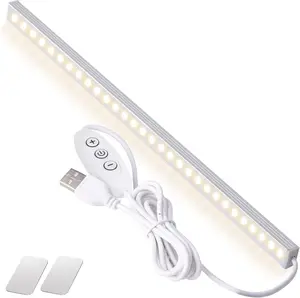 USB Powered Under Cabinet Lighting, 12" ToolFree Mount Dimmable LED Strip for Pantry & Workspace